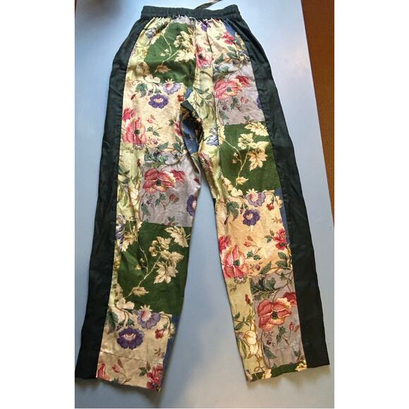 Alemais Designer Patchwork Pants Elastic Waist Size 6 Lagenlook Boho Cottage - Picture 7 of 11